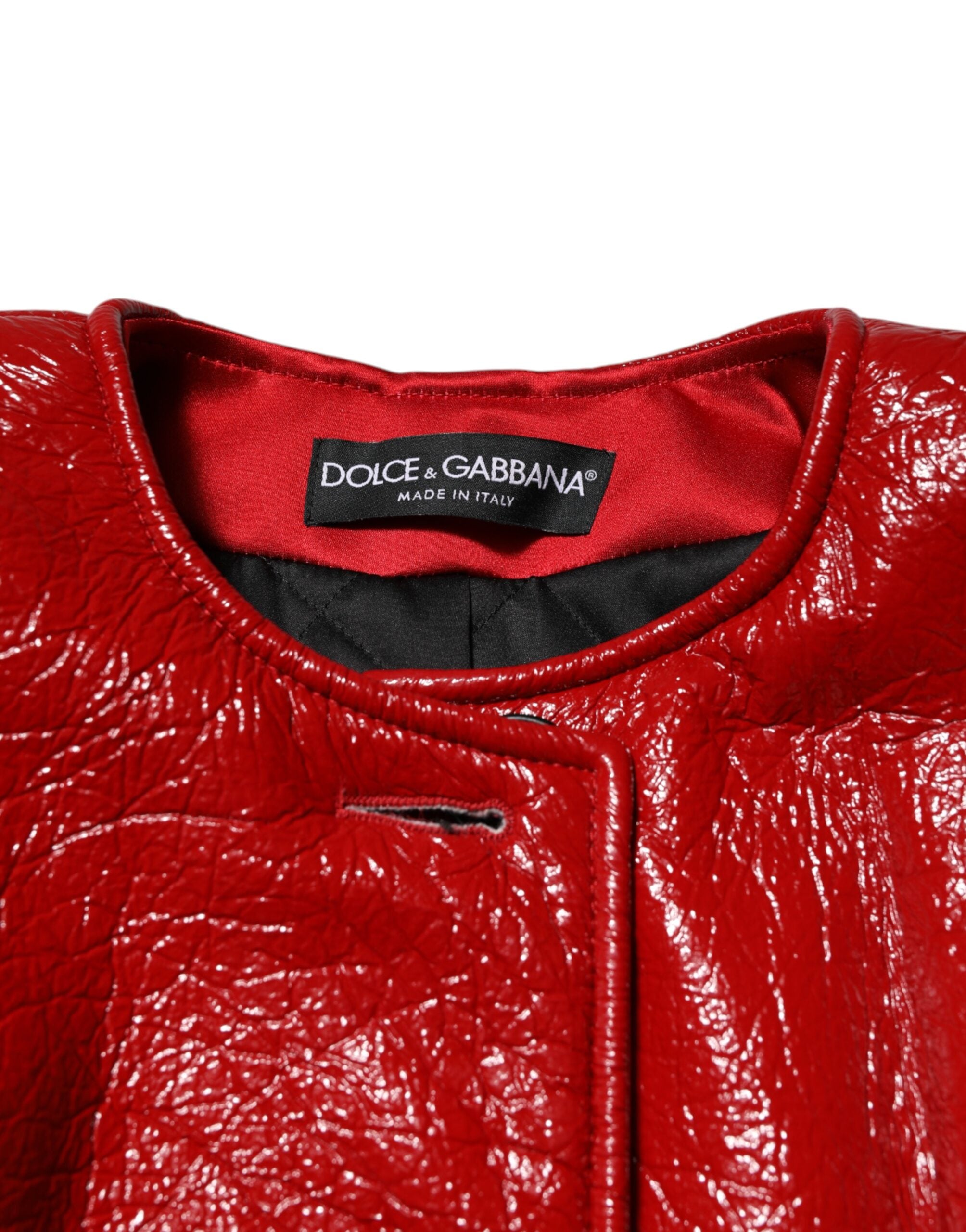 Dolce & Gabbana tek düğmeli kırmızı yün trençkot ceket